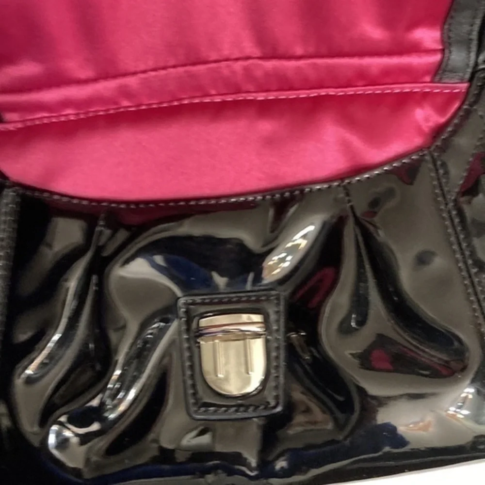 Coach black patent leather quilted bag